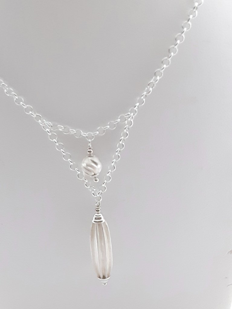 New 925 Sterling Silver Fancy Seed Pod Necklace
